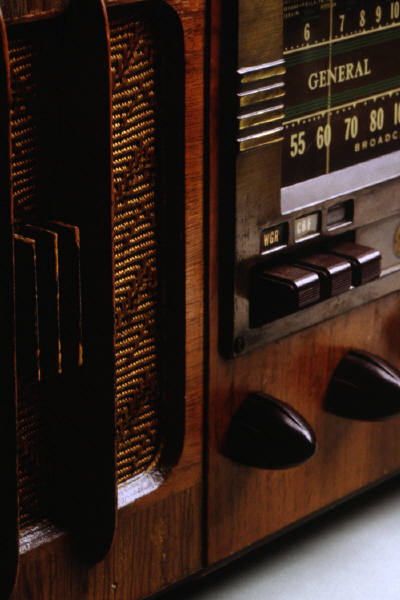 old wooden radio